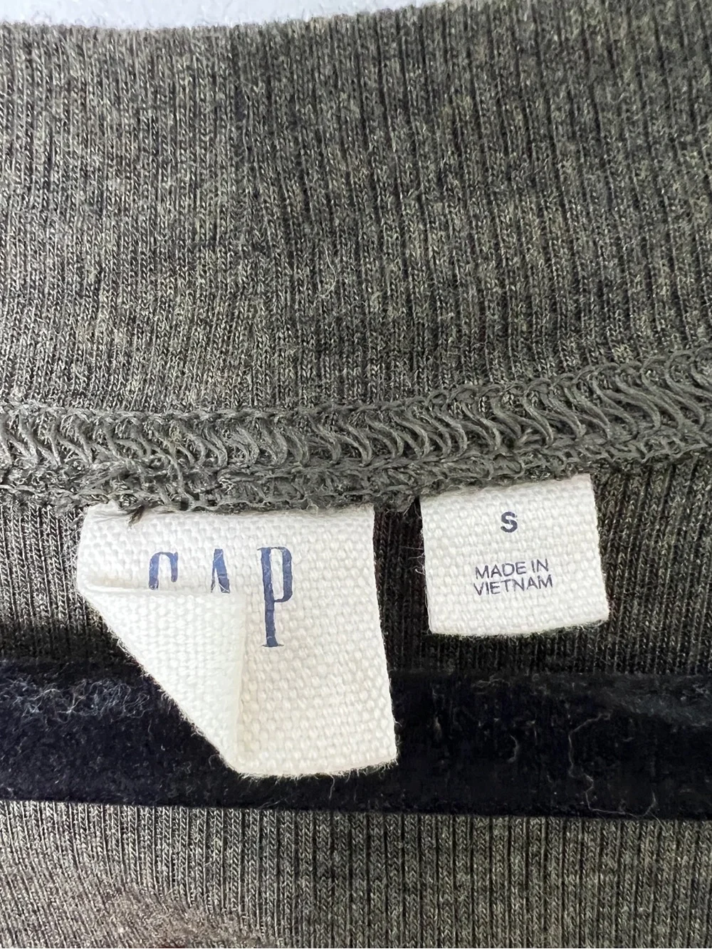 Gap CozyRib Olive Heather Long Sleeve Midi Dress Soft Stretchy Minimalist Small